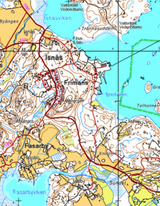 Isnäsin kartta - Isnäs karta 